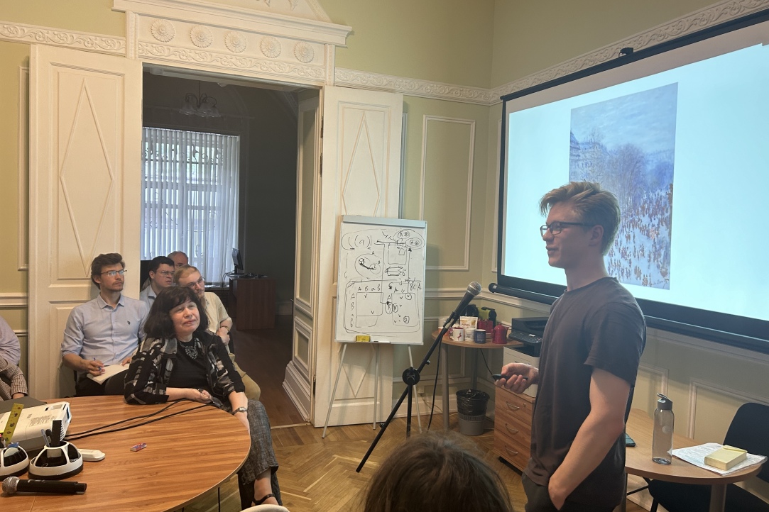 Vyacheslav Pyatakov gave a talk at the workshop "From the Logical Point of View"